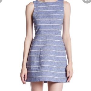 Alice + Olivia blue and white striped linen dress. Size 4.